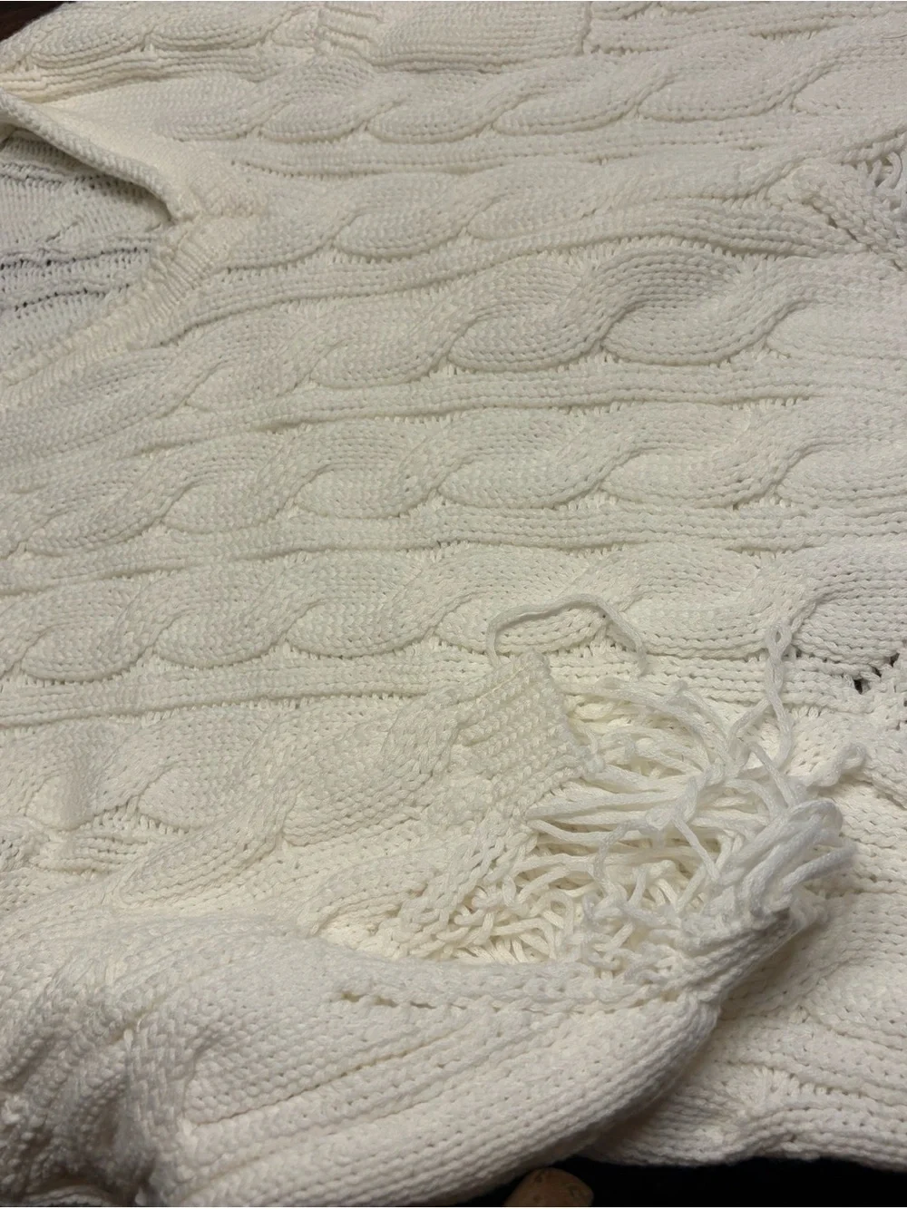 BOHO Style POL Brand Off White Cable-Knit Hooded Turtleneck Sweater